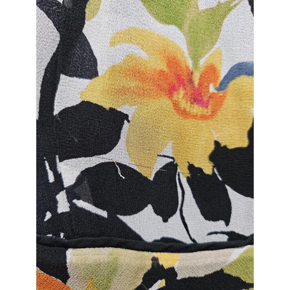 Talbots Floral Pure Silk Maxi Dress Size 6 Sleeveless Multicolored Fit Flare - Picture 3 of 9